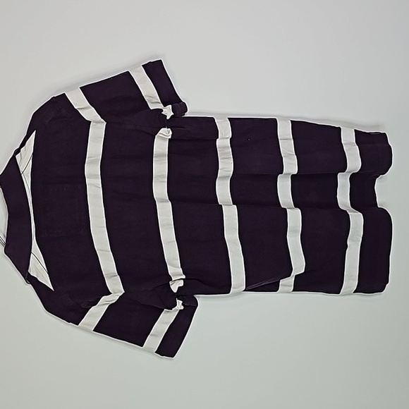 AMERICAN Eagle small purple and white striped classic fit short sleeve polo - Picture 4 of 6